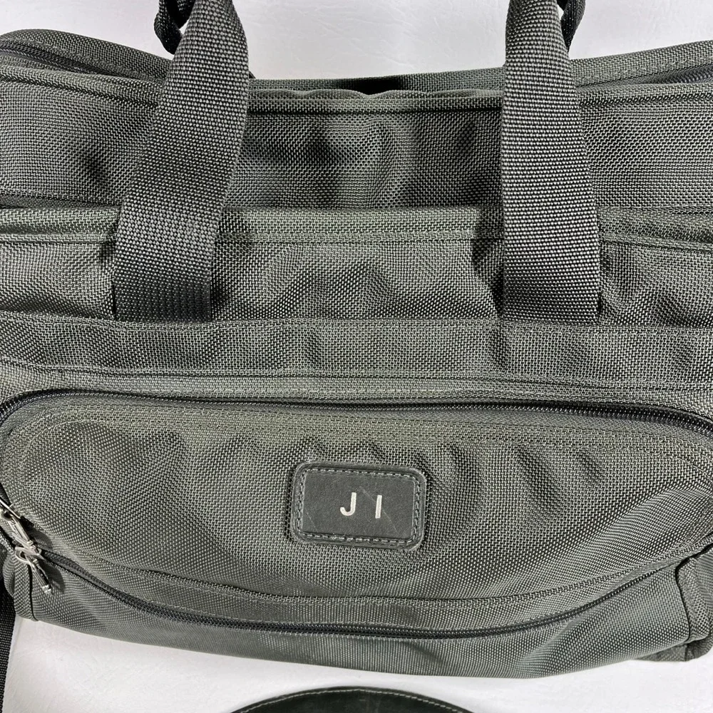 Tumi Alpha Ballistic Briefcase Laptop Bag Green Nylon Grey Messenger